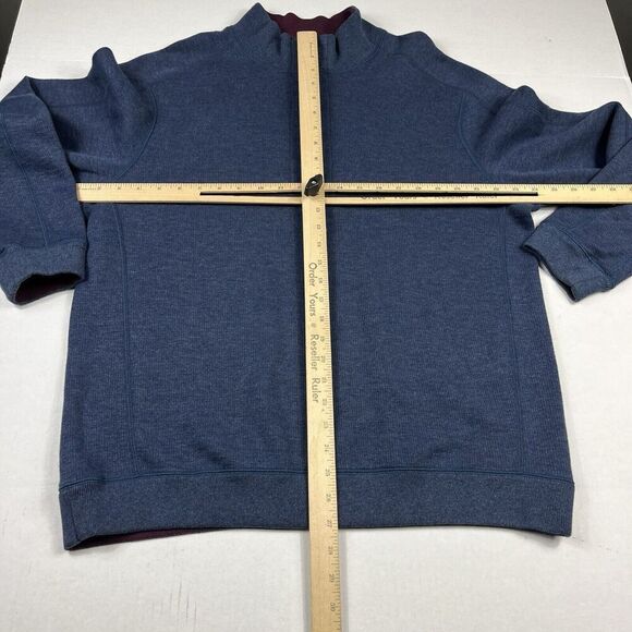Tommy Bahama Mens Flipshore Half Zip Sweatshirt Blue Burgundy Reversible XL/XXL - Picture 5 of 11